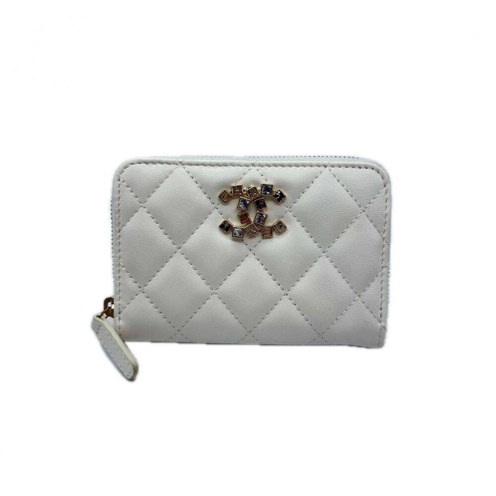 CHANEL Authentic White Lambskin Leather Wallet - Picture 1 of 12